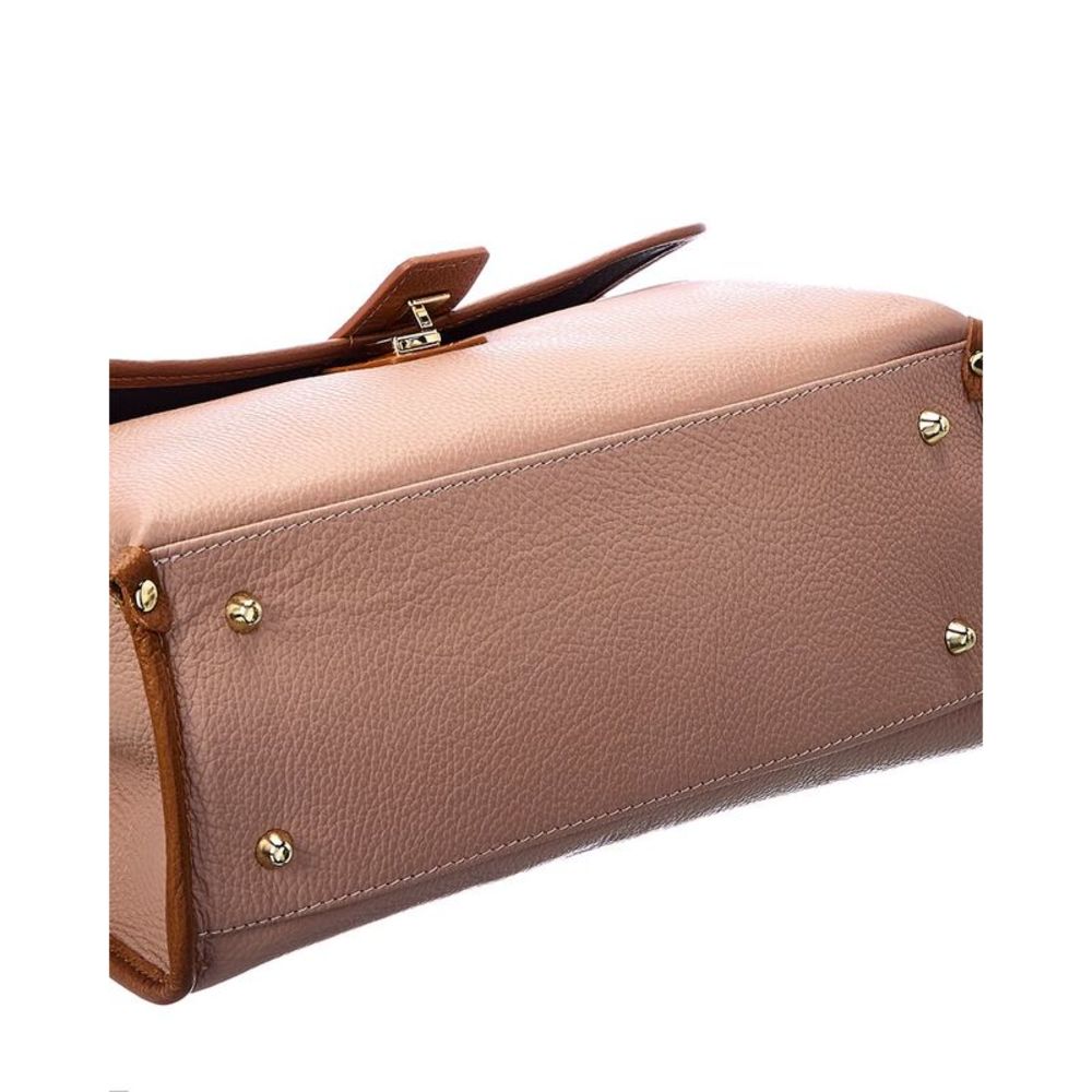 Italian Leather Tote, Pink - Picture 3 of 4